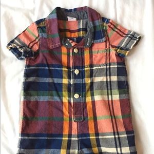 Baby Gap Plaid Shorty One-Piece